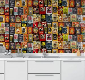 Papel de Parede Cozinha Cervejas | Decoratom Loja Virtual