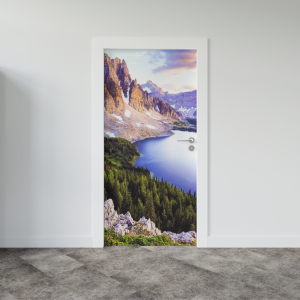 Adesivo de Porta Lago na Montanha | Decoratom Loja Virtual