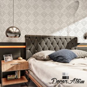 Adesivo para Quarto Arabesco Cinza/Branco | Decoratom Loja Virtual