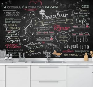 Papel de Parede Cozinha Coração | Decoratom Loja Virtual