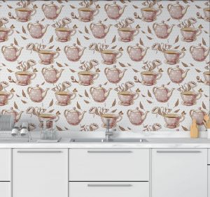 Papel de Parede Cozinha Chá Branco | Decoratom Loja Virtual