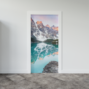 Adesivo de Porta Lago Gelado nas Montanhas | Decoratom Loja Virtual