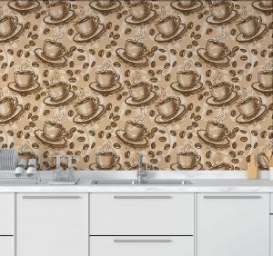 Papel de Parede Cozinha Grãos de Café | Decoratom Loja Virtual