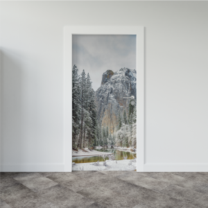 Adesivo de Porta Floresta na Neve | Decoratom Loja Virtual