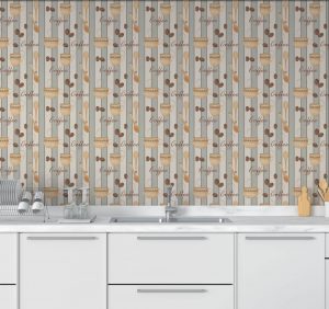 Papel de Parede Cozinha Café Vintage | Decoratom Loja Virtual