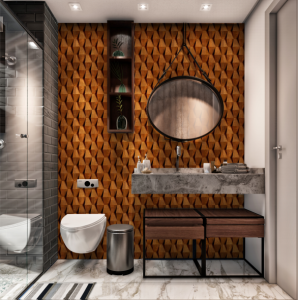 Adesivo para Banheiro Madeira Mosaico | Decoratom Loja Virtual