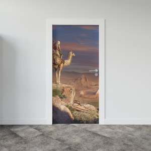 Adesivo de Porta Camelo no Deserto | Decoratom Loja Virtual