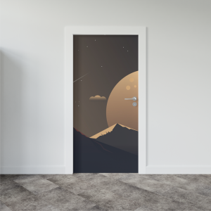 Adesivo de Porta Planeta Marrom | Decoratom Loja Virtual