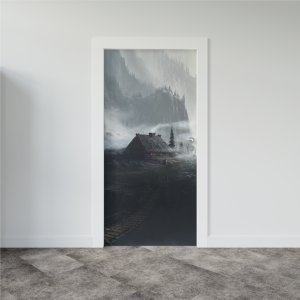 Adesivo de Porta Casa na Montanha Gelada | Decoratom Loja Virtual