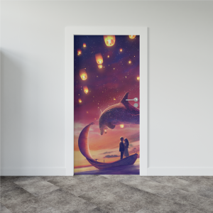 Adesivo de Porta Pintura Golfinho | Decoratom Loja Virtual