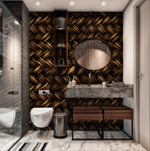 Adesivo para Banheiro Trançado Escuro | Decoratom Loja Virtual