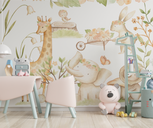 Adesivo de Parede Infantil Safari Aquarela da Girafinha | Decoratom Loja Virtual