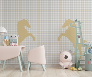 Adesivo de Parede Infantil Cavalo Xadrez | Decoratom Loja Virtual