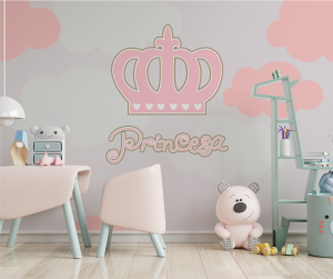 Adesivo de Parede Infantil Coroa de Princesa | Decoratom Loja Virtual