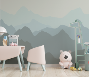 Papel de Parede Infantil Montanhas Azuis | Decoratom Loja Virtual