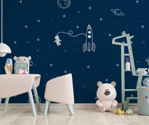 Papel de Parede Infantil Missão no Espaço | Decoratom Loja Virtual