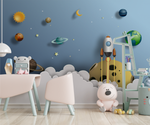 Papel de Parede Infantil Planetário 3D | Decoratom Loja Virtual