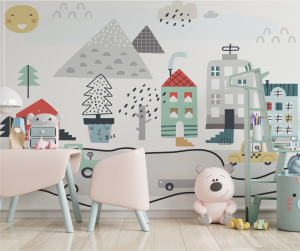 Papel de Parede Infantil Doodle City | Decoratom Loja Virtual