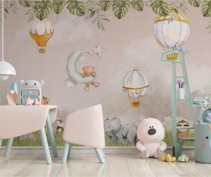 Papel de Parede Infantil Ursinho Safári | Decoratom Loja Virtual