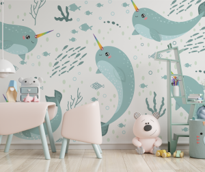 Papel de Parede Infantil Narval | Decoratom Loja Virtual