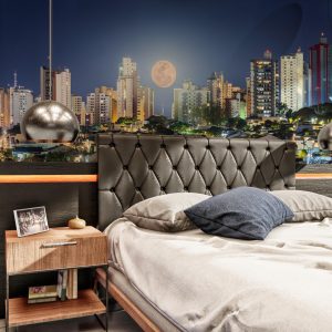 Adesivo para Quarto Noite Cidade Uberlândia | Decoratom Loja Virtual