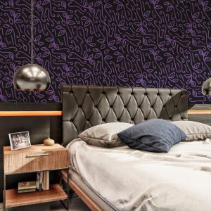 Adesivo para Quarto Arabesco Floral Roxo | Decoratom Loja Virtual