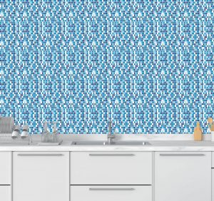 Papel de Parede para Cozinha Pastilha Azul | Decoratom Loja Virtual