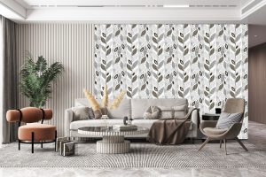 Papel de Parede para Sala Desenho Folhagem | Decoratom Loja Virtual