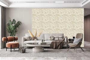 Papel de Parede para Sala Geométrico Bege | Decoratom Loja Virtual