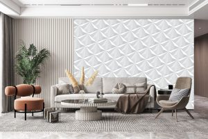 Papel de Parede para Sala Gesso Prisma | Decoratom Loja Virtual