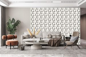 Papel de Parede para Sala Traços Ondulados | Decoratom Loja Virtual