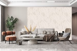 Papel de Parede para Sala Folhagem Nude | Decoratom Loja Virtual