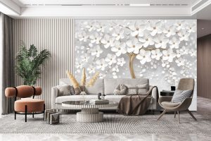 Papel de Parede para Sala Árvore Floral | Decoratom Loja Virtual